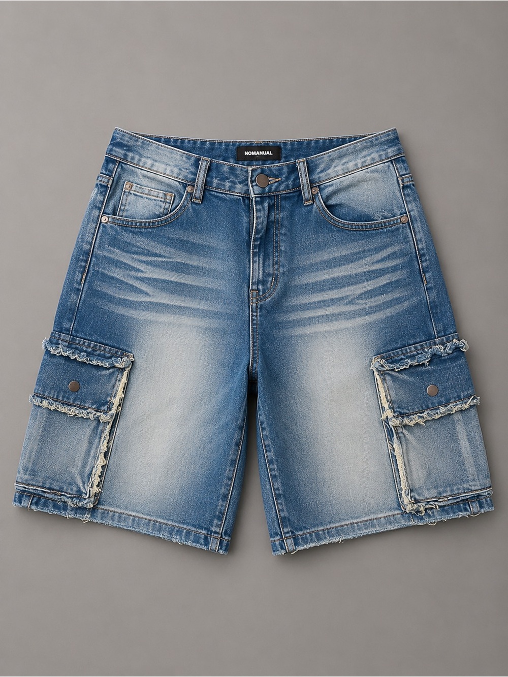 Men's Blue Denim Cargo Shorts